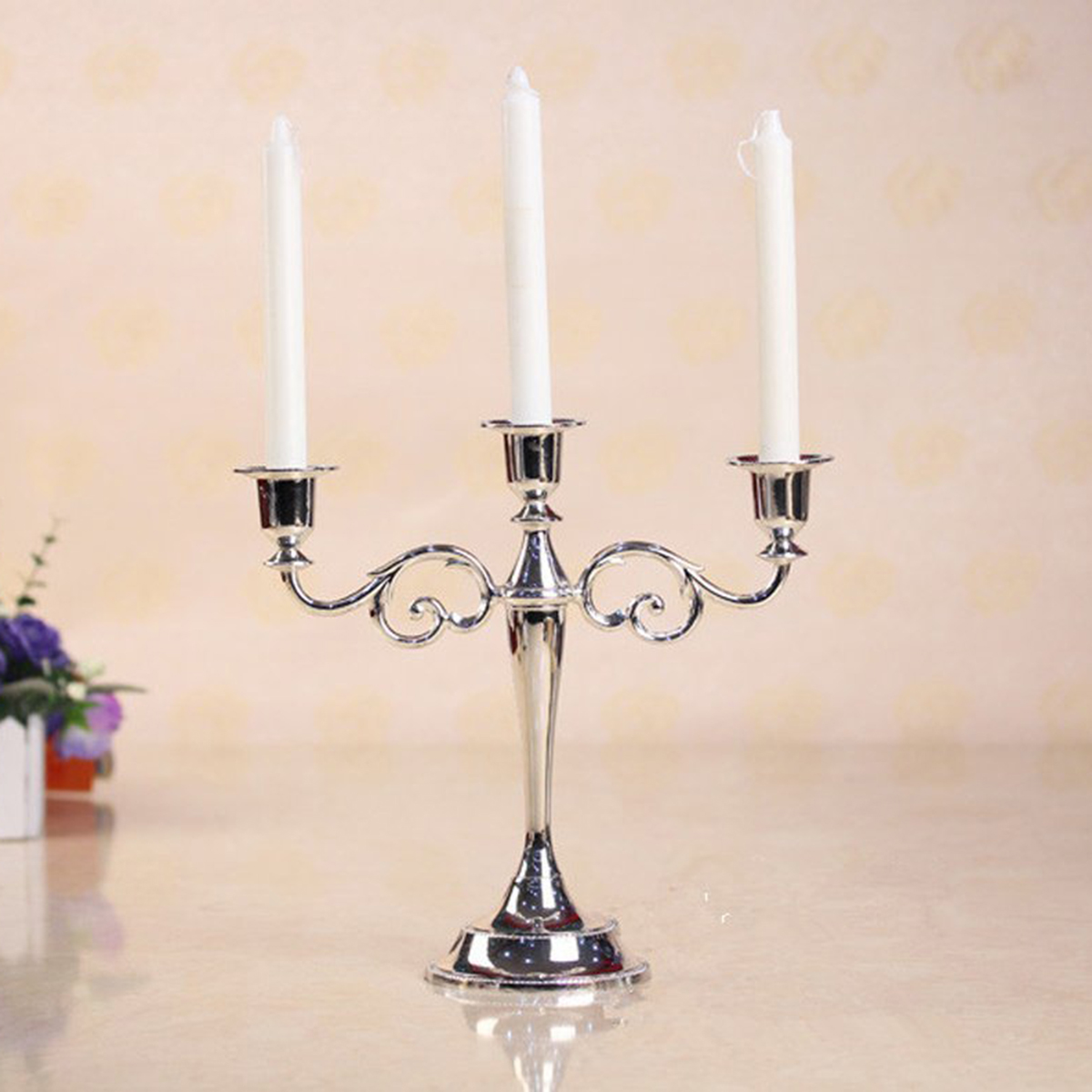 en M/étal,Surface dor/ée Bougeoir Chandelier /à 5 Bras D/îner Romantique Saint Valentin Bougie Chandelier D/écoration de Mariage d/îner
