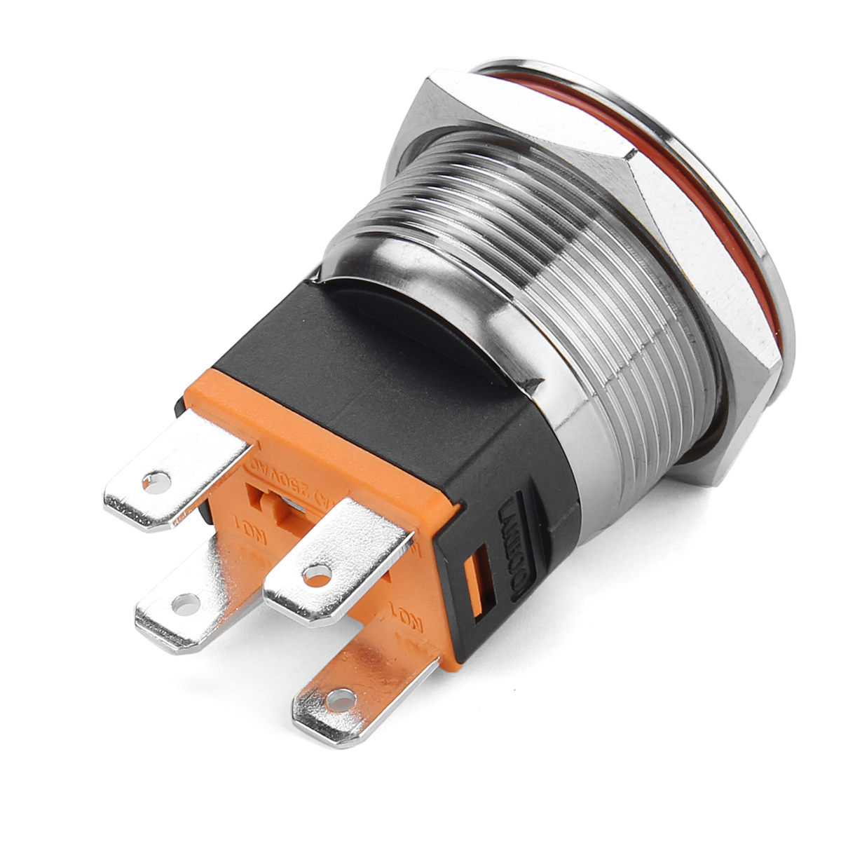 Gebildet Lot De 5 Interrupteurs à Bouton-Poussoir 0-250V/3A Étanchés ALLUMÉ/ÉTEINT Avec Fils - Rouge