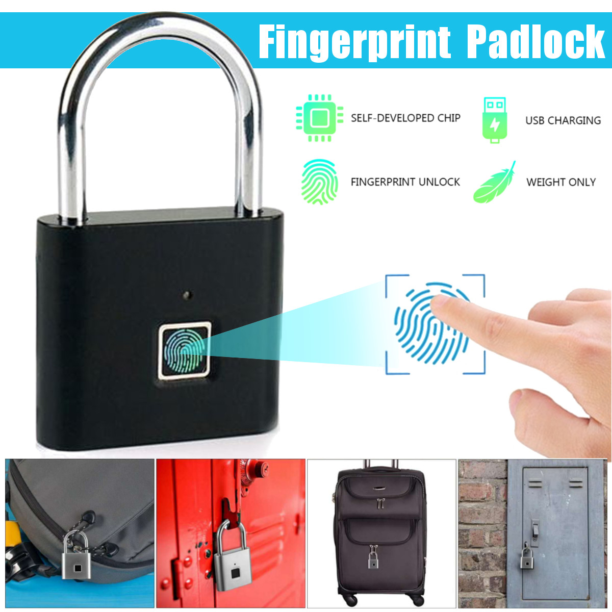 Comment Débloquer Un Cadenas à 3 Chiffres TEMPSA Cadenas à Empreintes Digitales Intelligente Cadenas Rechargable