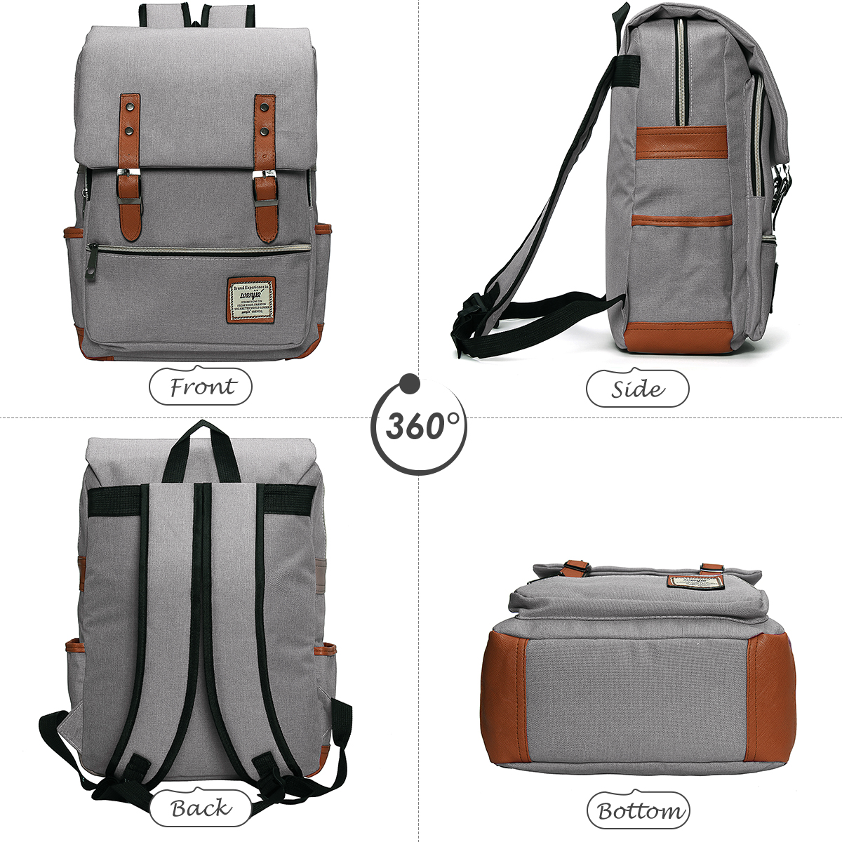 JOSEKO British Style Backpack Casual Waterproof Oxford School Unisex