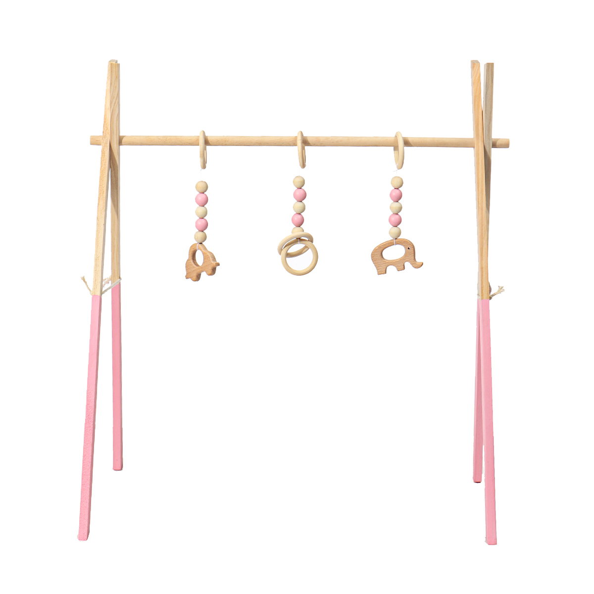 Tempsa Portique D Eveil En Bois Portique D Activites Jouet Jeux De Gymnastique Societe Pour Bebe Rose Cdiscount Puericulture Eveil Bebe
