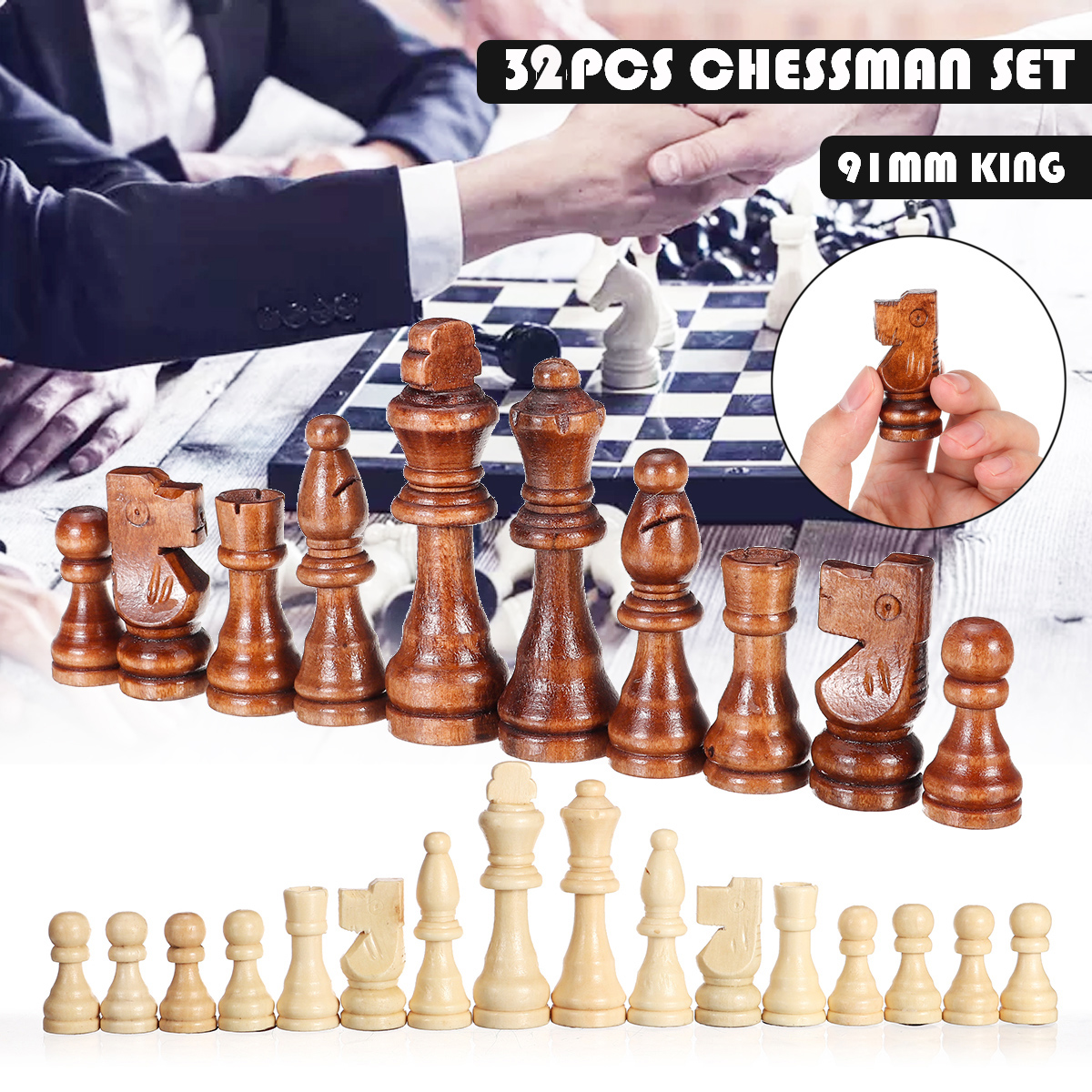 Coffret Échecs Luxe Engelhart - Bois Massif Pliant - Pièces Sculptées