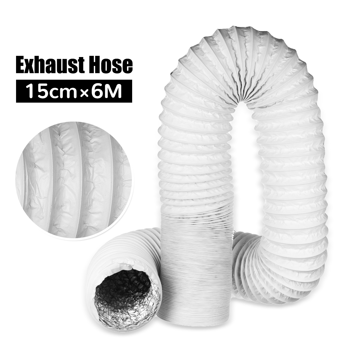 Tuyau D'échappement Pour Climatiseur Portable - Diamètre 13 Ou 15cm - Longueur 1,5m - Flexible Et Universel