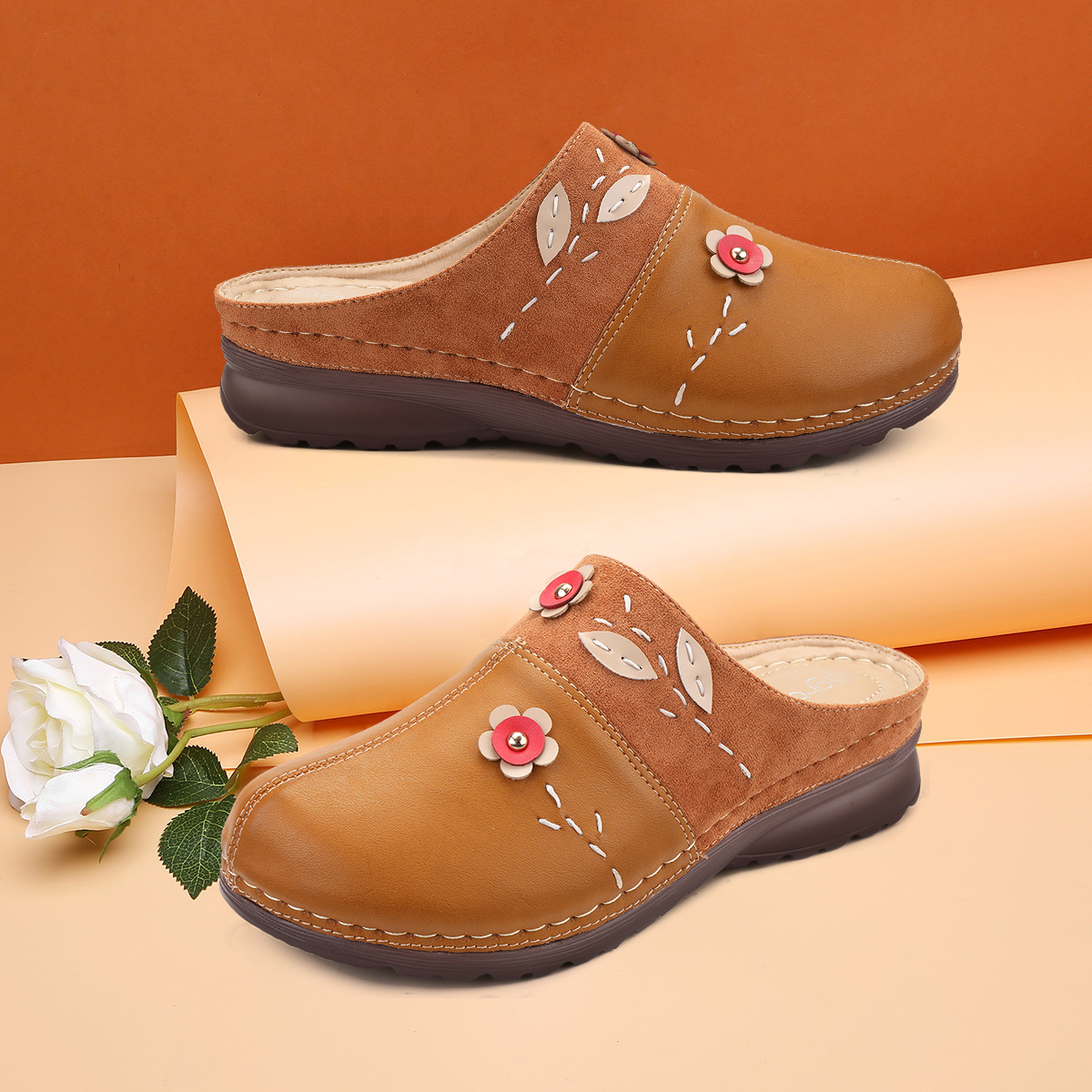 gracosy Clogs for Women Summer Slip On Loafers Flats Vintage Garden