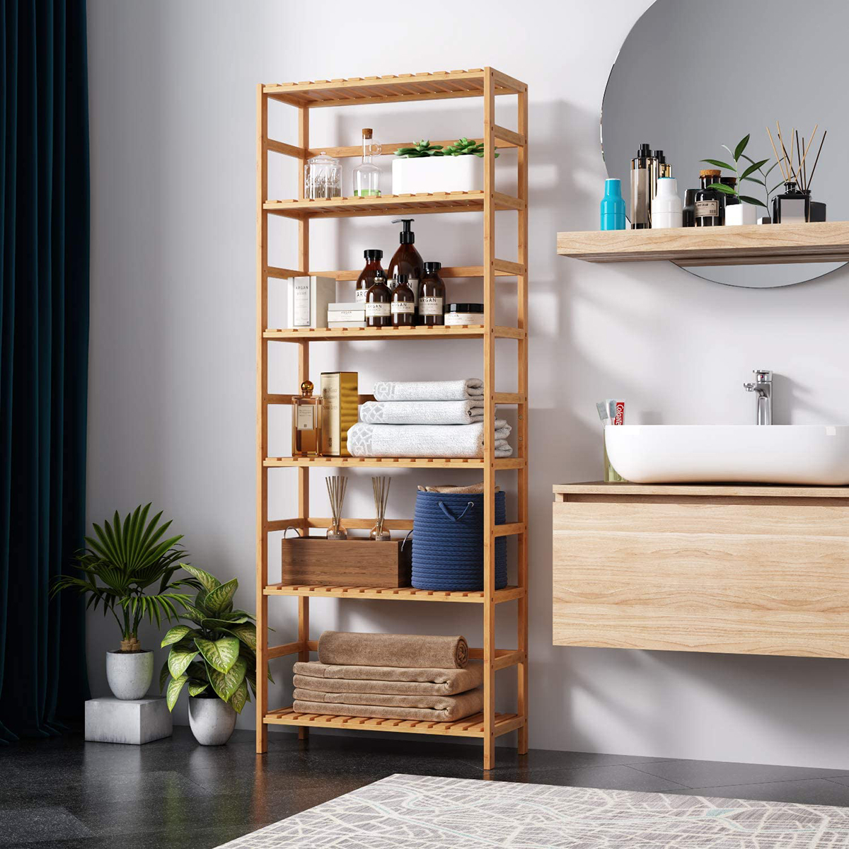 bamboo storage shelf