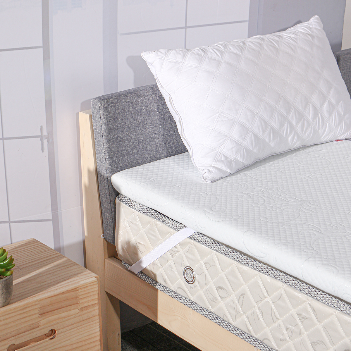 Surmatelas 140x190cm/ 10cm-Mémoire de forme 45kg/m3 Housse de matelas ...