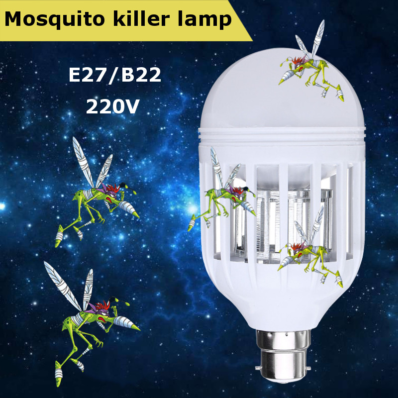 220V 15W 12LED Ampoule antimoustique insecte UV électronique PP E27