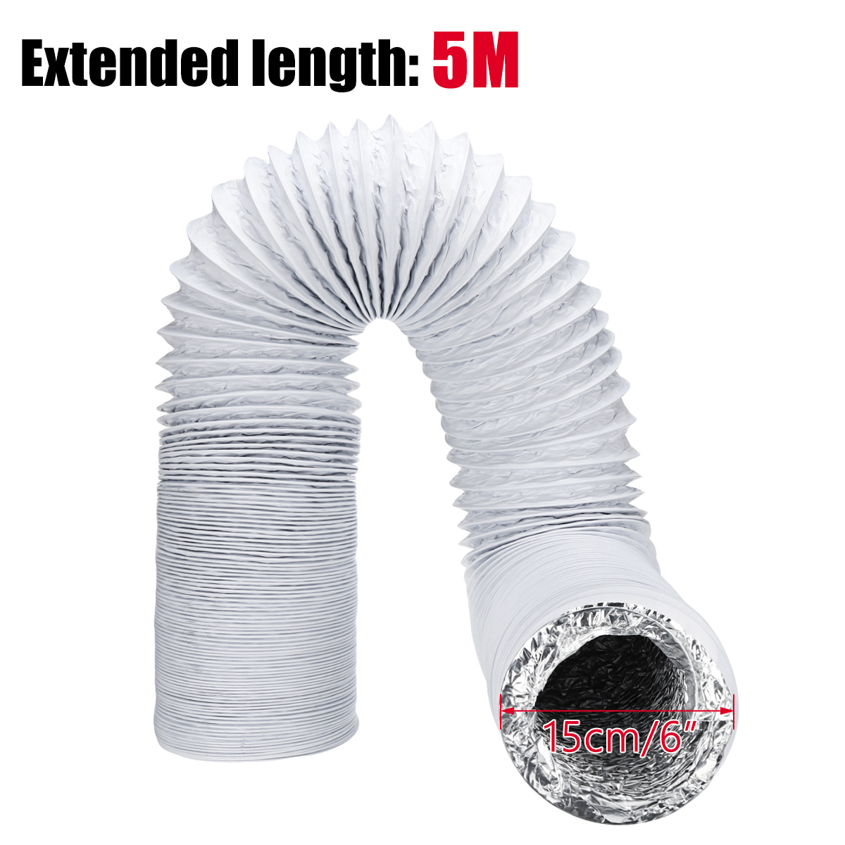 Tuyau D'Échappement Climatiseur - Longueur 3 M - Diamètre 150 Mm - Extensible Et Pliable - Installation Facile