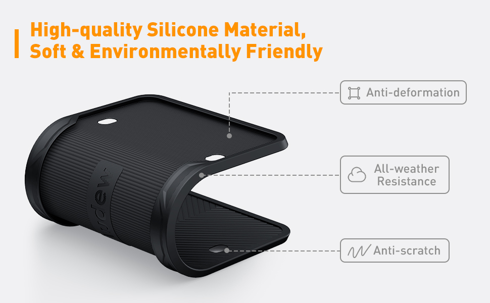 Audew Silicone License Plate Frame, 2 PCS Carbon Fiber License Plate Holder, Universal American Auto License Plate Frame Cover - Rust-Proof Rattle-Proof Weather-Proof