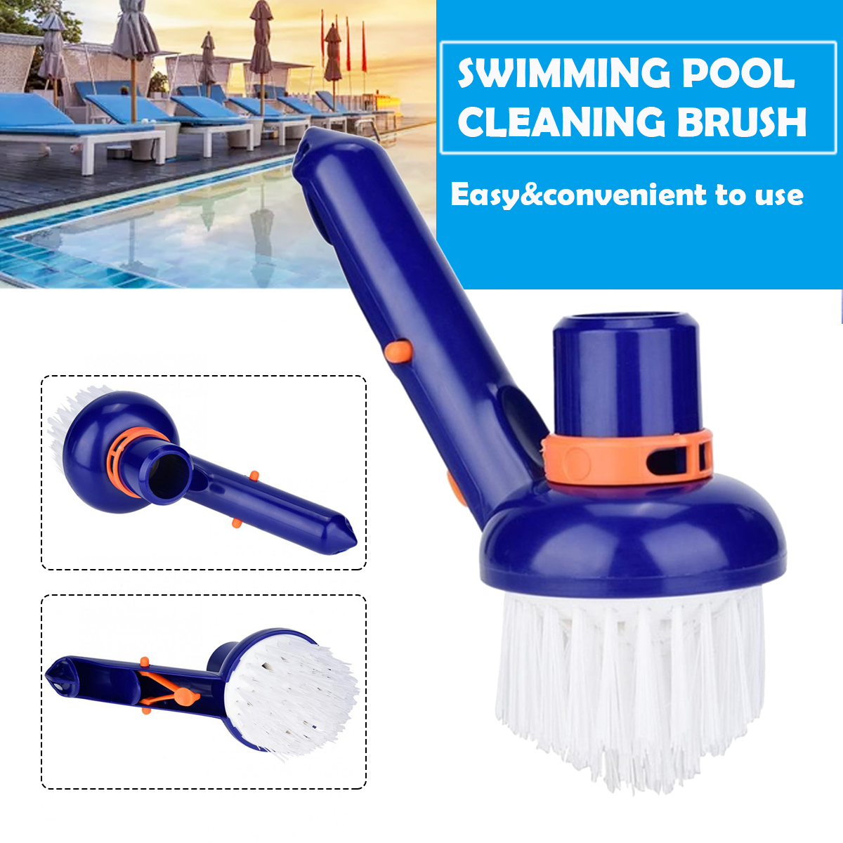 Piscine Spa étang Bas Étape coin Aspirateur Tête De Brosse De Nettoyage Outil 1x