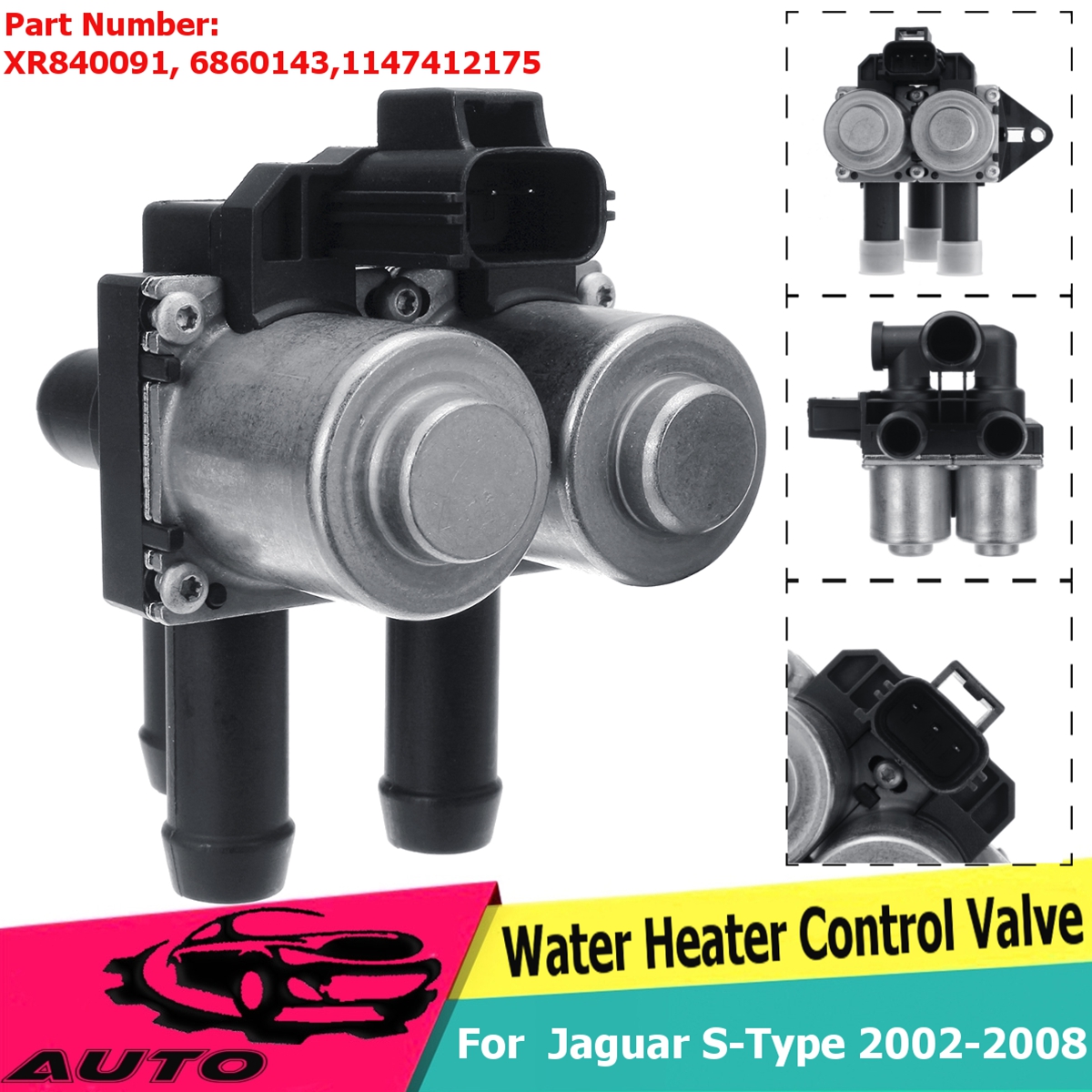 XR840091 Heater Control Water Valve Fit for Jaguar S-Type Ford Thunderbird Lincoln LS With 3 Ports