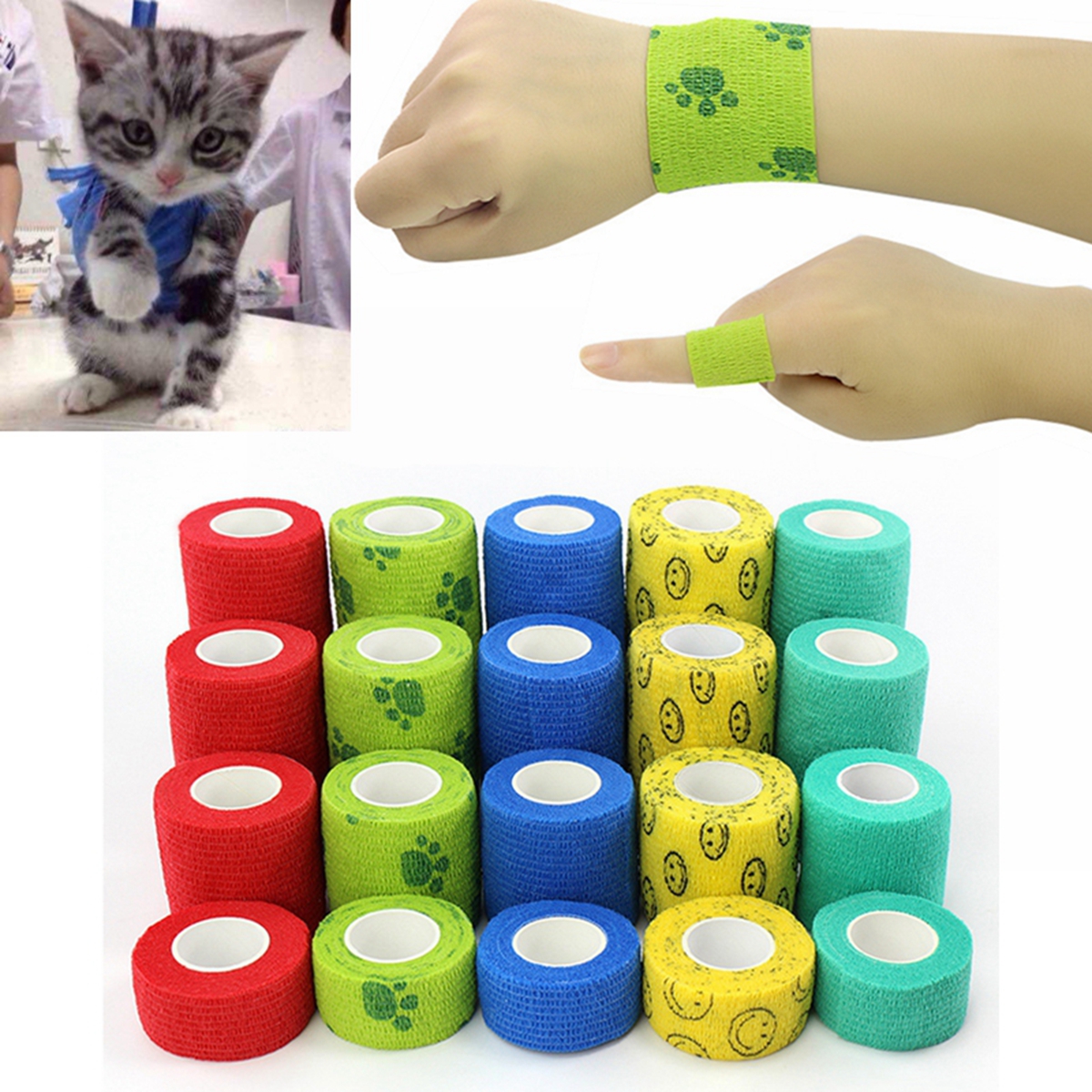 STpro 10cm x 12 Pièces Rouge Cohésive Bandage Sportif Bandages STpro 10cm x 12 Pièces Rouge Cohésive Bandage Sportif Bandages
