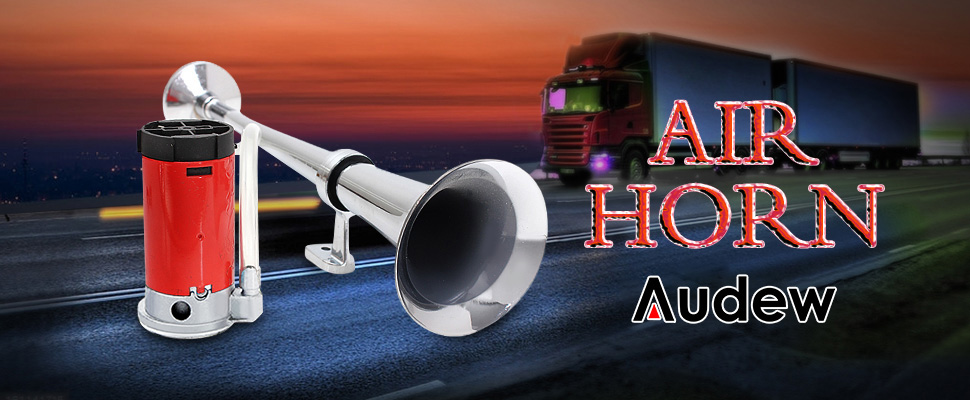 HK 12V 150db Air Train Horn Kit with Compressor Single Trumpet Air Horn  Powerful Loud for Trucks Cars Boat SUV Train (Black)