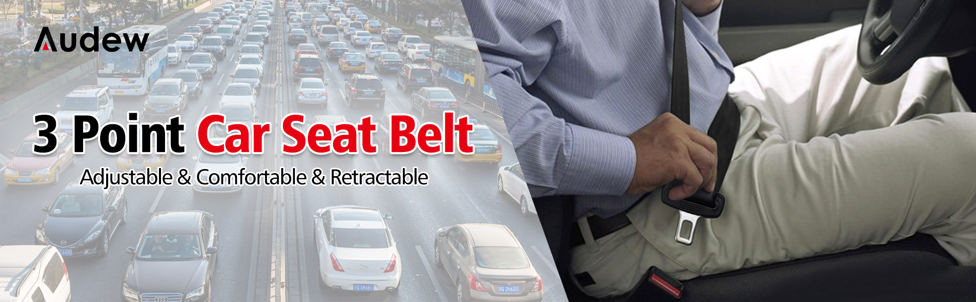 Audew Seat Belts Safety Car Seatbelt Universal Adjustable Retractable 3 Point Auto Car Safety Seat Lap Belt Set Kit Audew Seat Belts Safety Car Seatbelt Universal Adjustable Retractable 3 Point Auto Car Safety Seat Lap Belt Set Kit