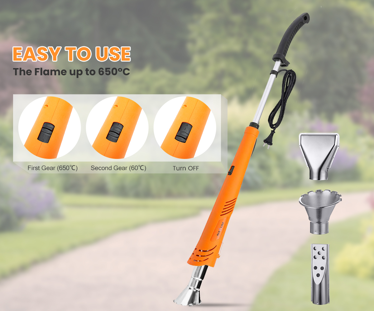 NASUM 2000W 230V Weed Burner Electric, Orange, for Garden, Patio, Driveway