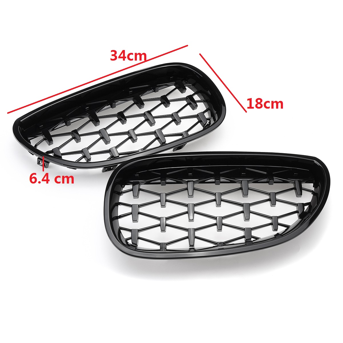 For BMW 5-Series E60 E61 M5 03-10 Front Kidney Diamond Meteor Style Grill Grille