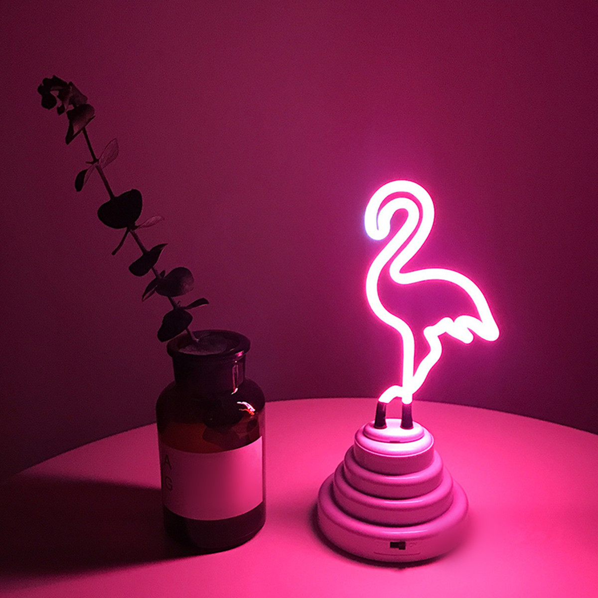 Flamingo Flamant Néon Lampe Veilleuse FLUO Lumière Lueur Maison Chambre