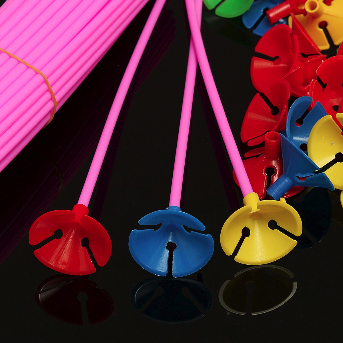 YOUNGSAY 200 Pièces Tige Ballon, Réutilisable Bâtons Ballon De