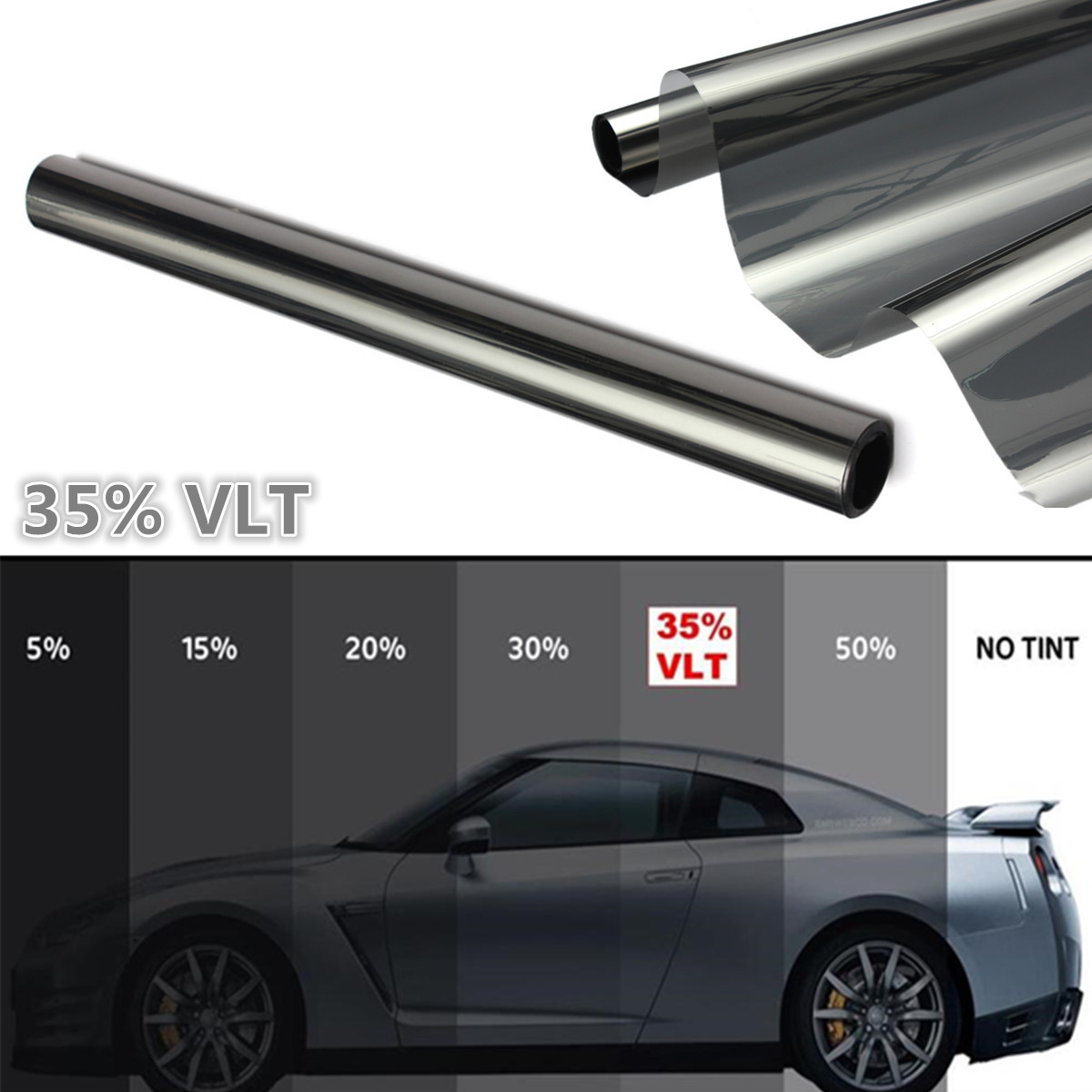 Window Tint Film Black 35 Vlt 50cm X 6m Roll 2 Ply Car Auto House