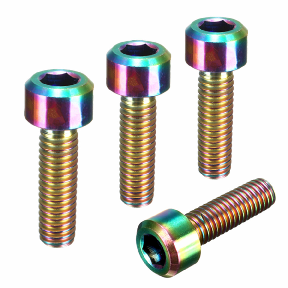 4Pcs Ti Titanium M6x20mm Hex Allen Tapered Bolt Screw Rainbow Colorful