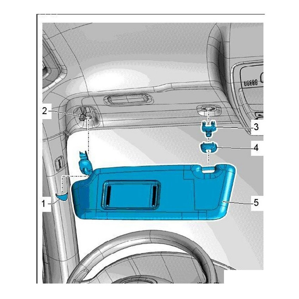 Intérieur Soleil Visière Clip Crochet Support De Fixation Pour 13-15 Audi A1 A3 A4 A5 Q3 Q5 Gris