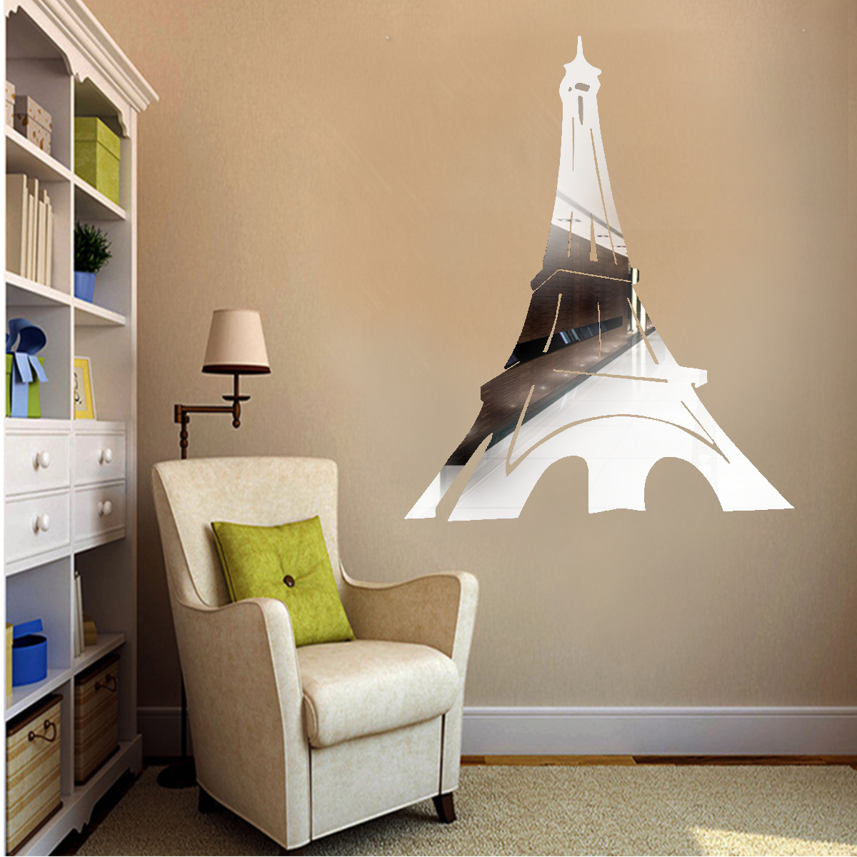Eiffel Tower Mirror Removable Decals Art  Wall  Stickers DIY 