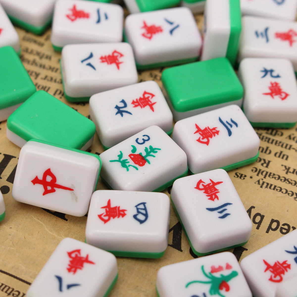 PUZ Mini 144 Mahjong Tile Set Chinese Traditional Game Travel Outdoor ...