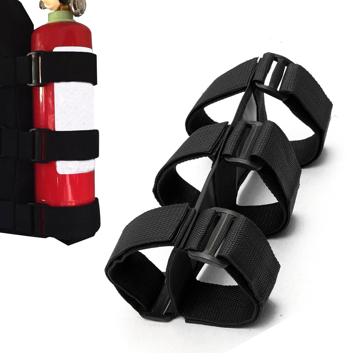 Support D'extincteur Ajustable Pour Jeep Wrangler - Montage Sur Barre De Sécurité, Tissu Oxford Bleu