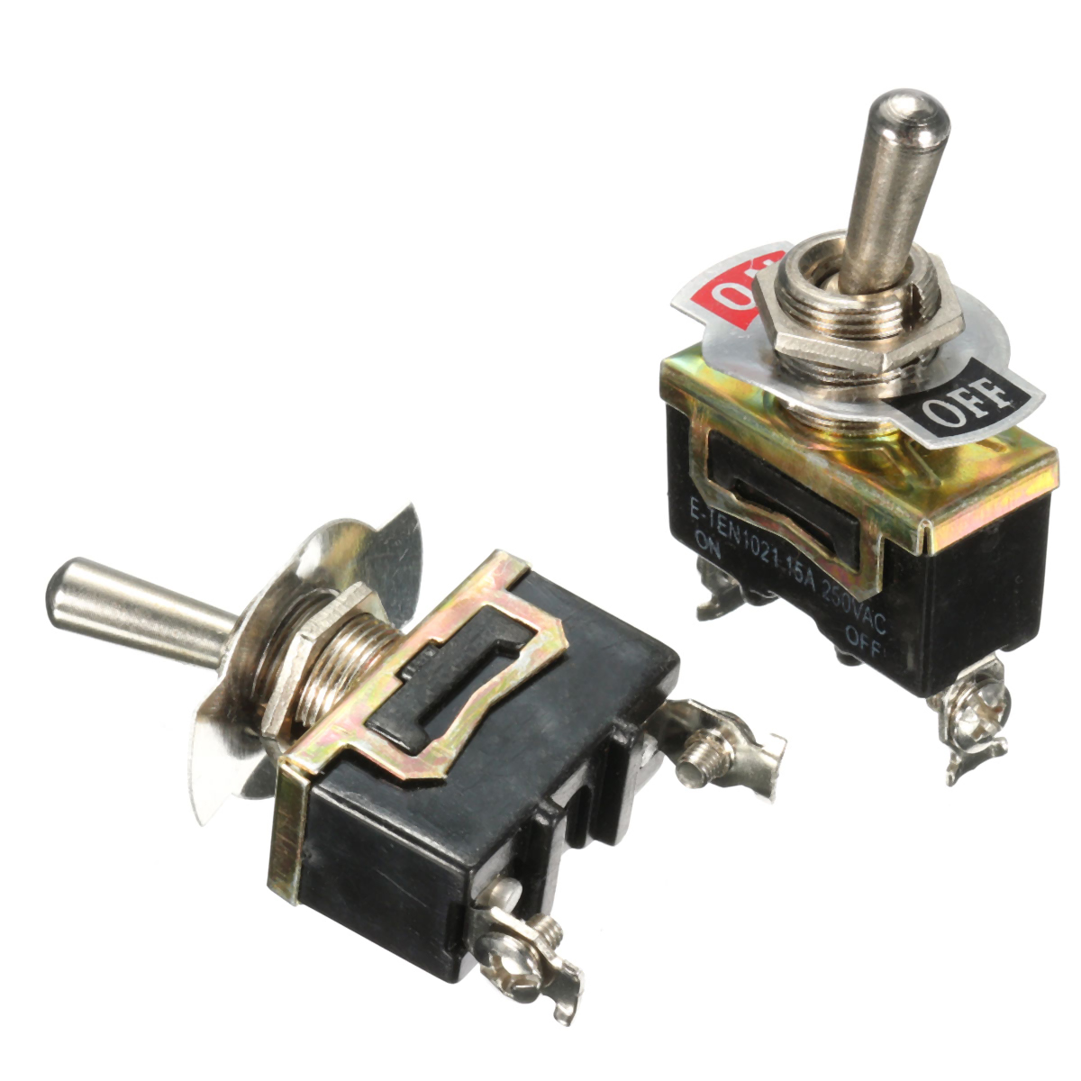Interrupteur à Bascule Métal SPST ON/OFF 15A 250V - RT1021 Étanche Avec Capuchon