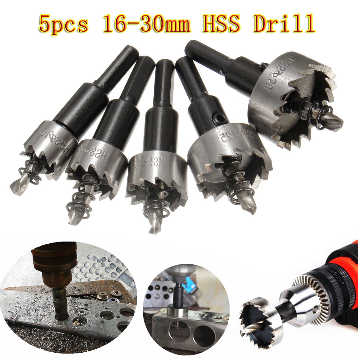 Carbide Tip TCT Perceuse Trou Scie Pour Acier Inoxydable Métal Alliage 5x