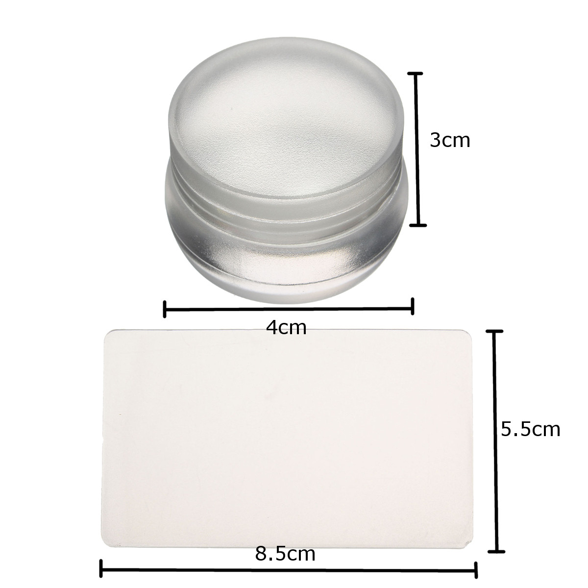 Silicone Tampon Transparent Ongle Vernis Décor Pochoir Manucure