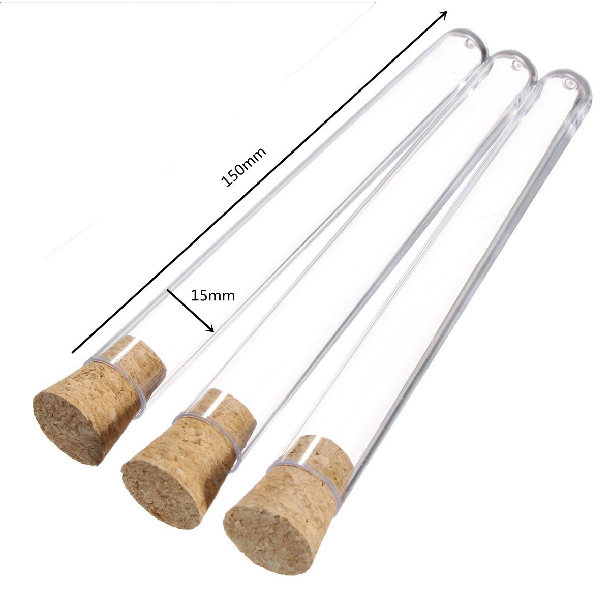 100 Tubes à Essai En Verre Pyrex 12x75 Mm Avec Bouchon - Vendeur UK, Neuf, Pour Labo Ou Loisirs Créatifs