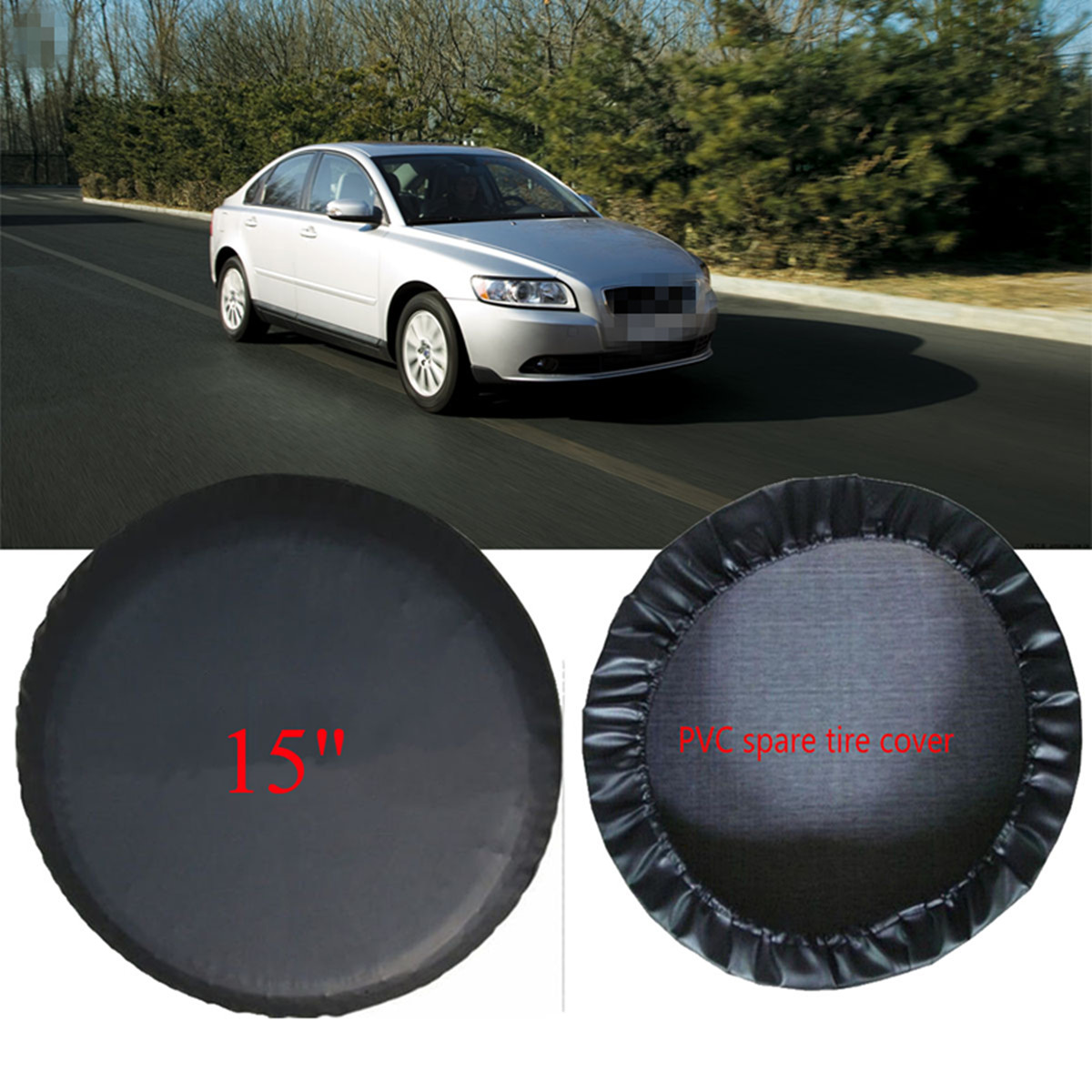 Housse de roue de secours noire pour auto voiture 4x4 caravane camping car utilitaire pour taille 195//70R15