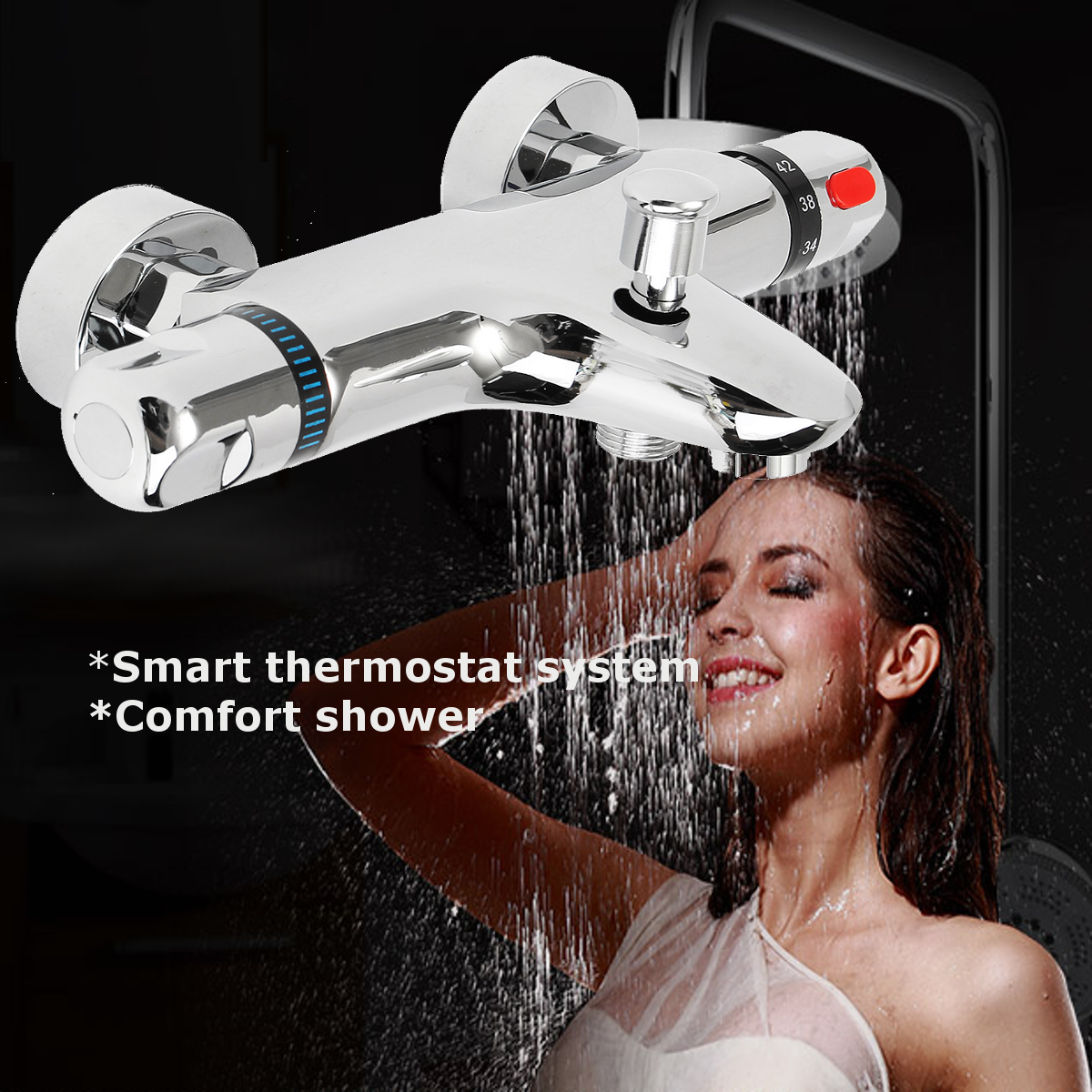 TEMPSA Douche Mitigeur Thermostatique Vanne Salle Bain