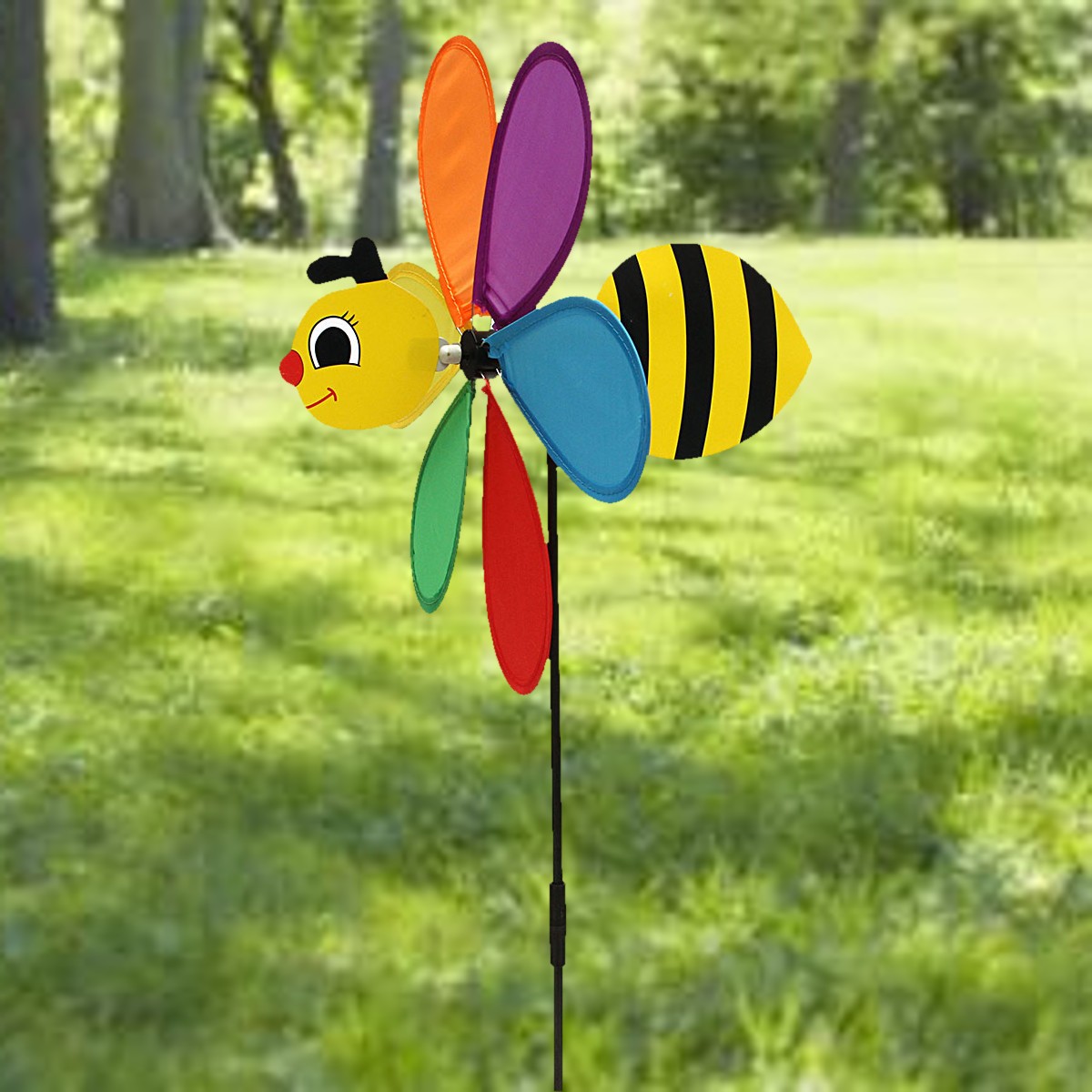 Plastic Animal Large Bee Windmill Wind Spinner For Garden Lawn Yard