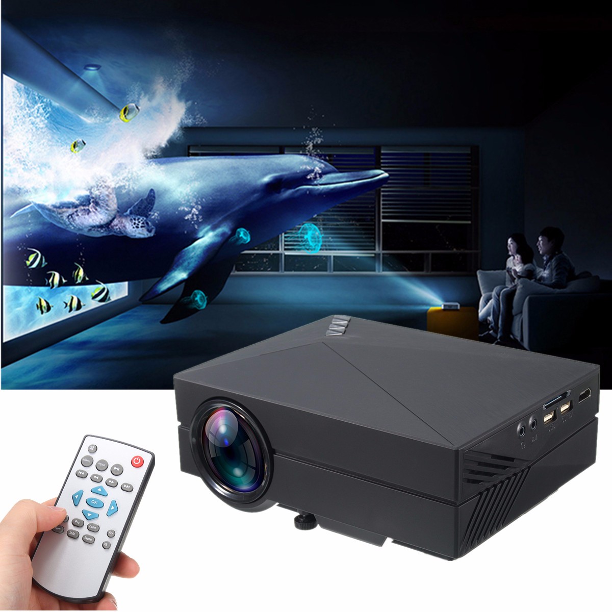 130" 1080P écran Support 1000Lumens LED Vidéo Projecteur Home Cinéma
