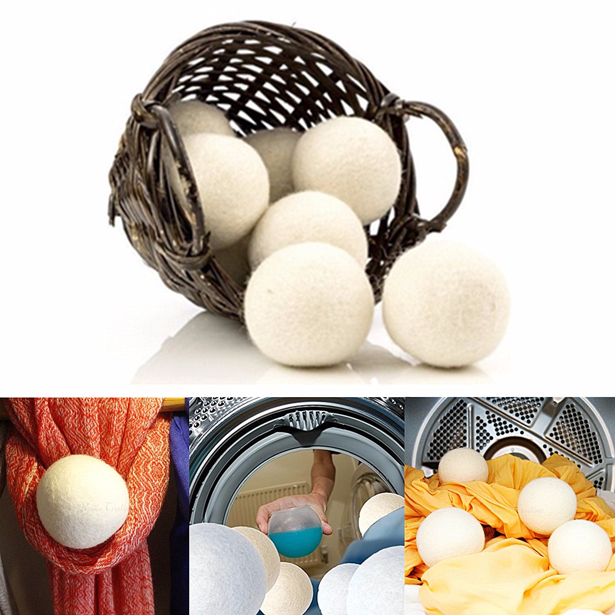 6pcs Boule Laine Sèchelinge Réutilisable Naturel Cdiscount Electroménager