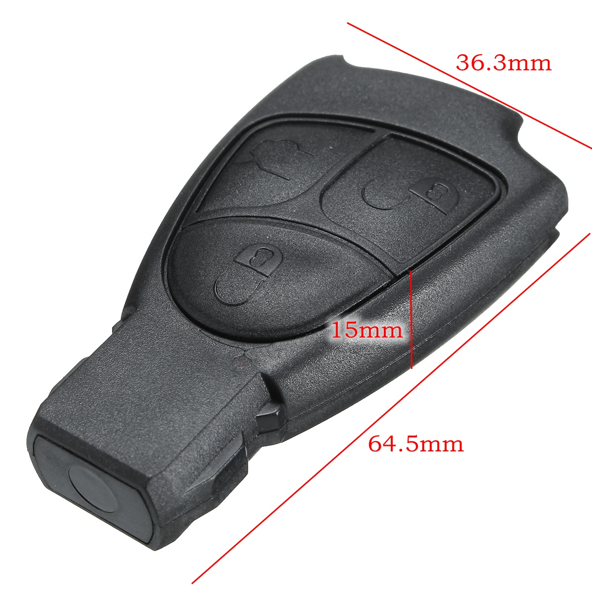 Coque Clé Télécommande Pour Mercedes Classe B C E CLK SLK - 2 Boutons, Sans Logo, Avec Porte-Clés Cuir KASER