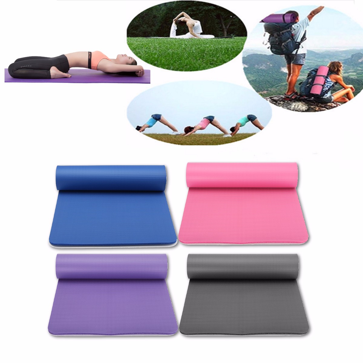 Tapis De Yoga Antidérapant Pliable Navaris - Fitness, Pilates, Gym - Facile à Transporter