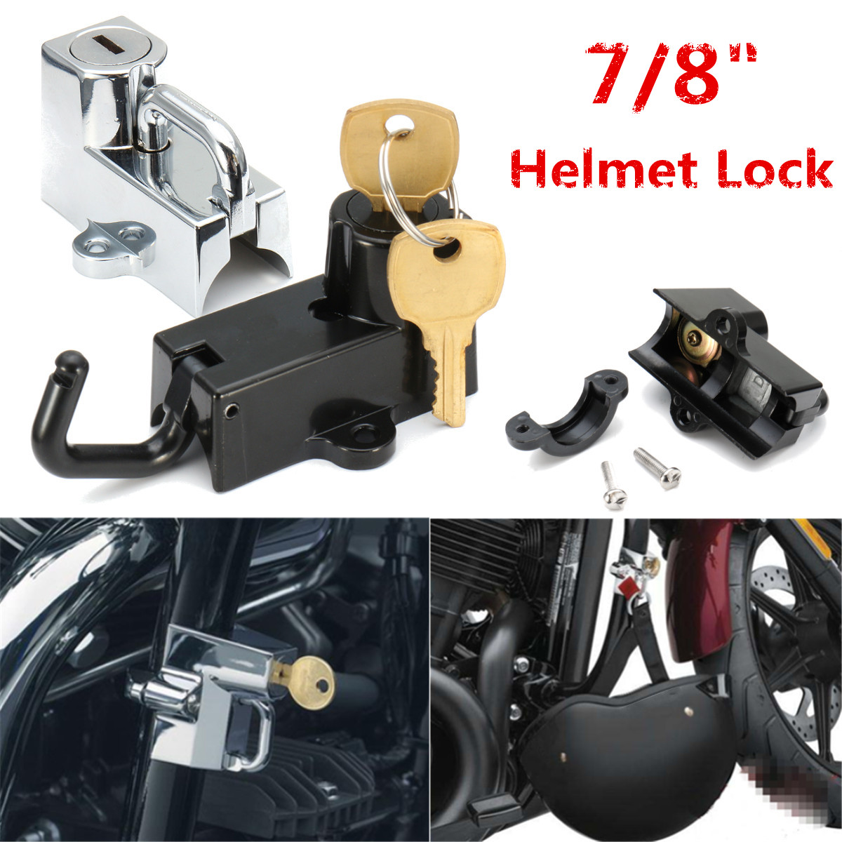 NEUFU Casque de moto Verrouillage antivol Sécurité universel Pour