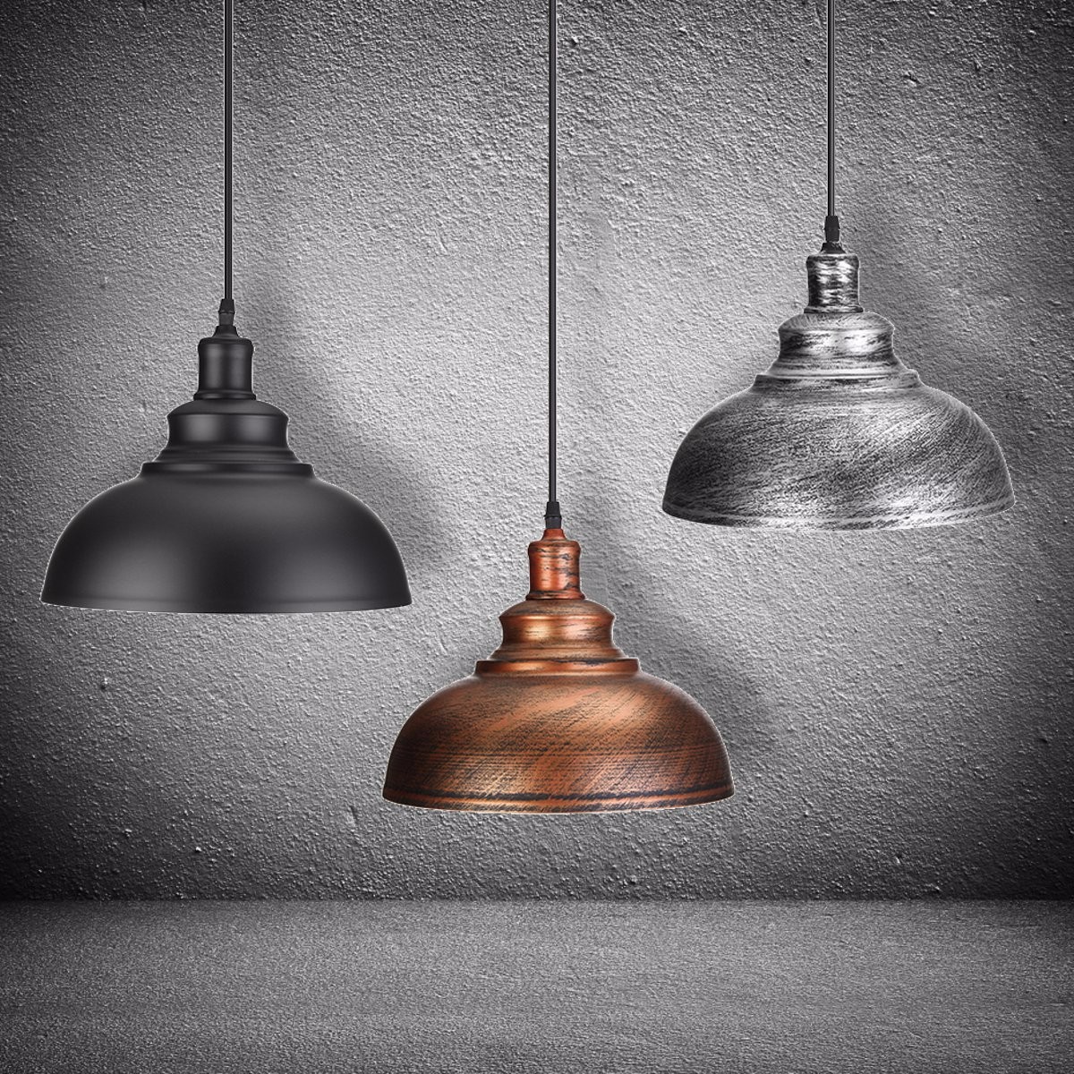 Lustre Industriel Vintage En Bois Et Fer – Lampe Suspendue E27 Réglable, Style Loft Rétro Pour Salon, Salle à Manger, Bar, Restaurant Ou Café