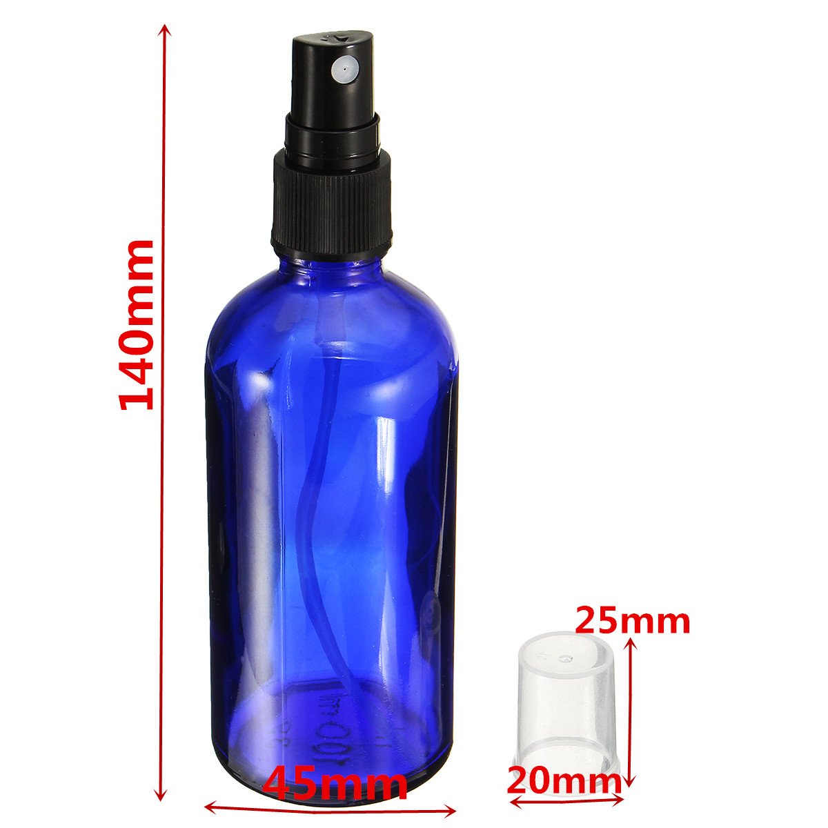 3 x 100ml Glass Amber BLUE Bottles \/ Spray Bottle Aromatherapy ...