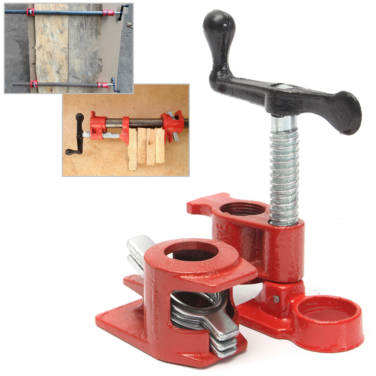 Heavy Duty 3 4 Wood Gluing Pipe Clamp Set Kit Profesional 