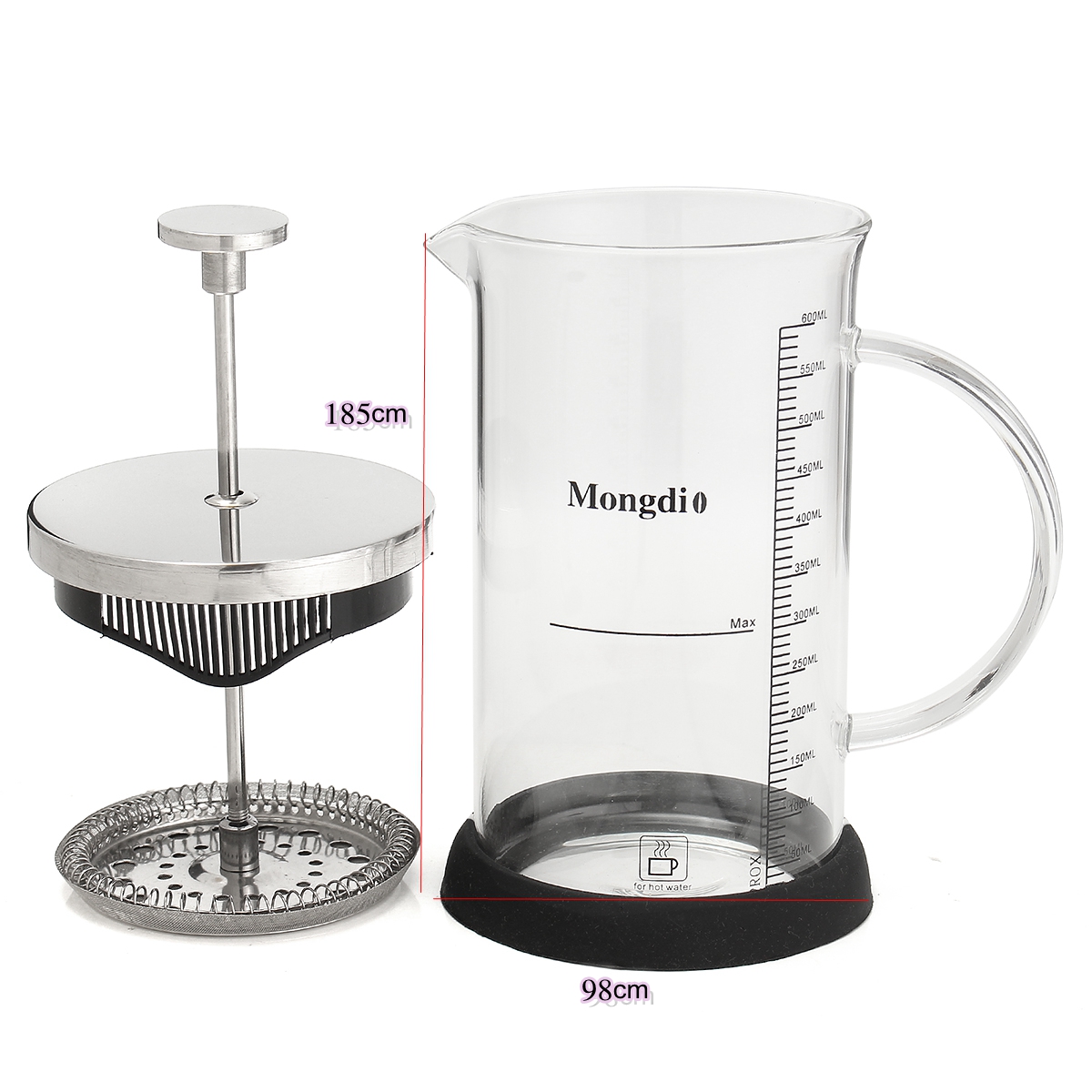 Tempsa 600ml Cafetière Théière Café Piston Presse Française Filtre Verre Acier Inox Cdiscount 