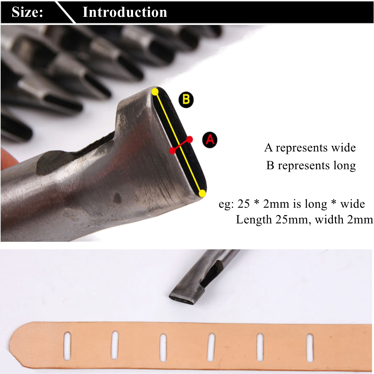 1 Set 10 Pcs DIY Plat ovale en forme de trou ceinture en cuir joint creux outil perforateur poin/çon de cuir