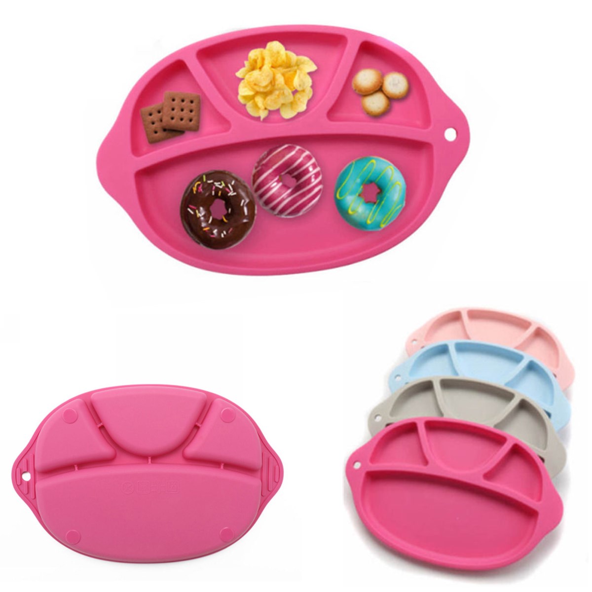 Assiette Silicone Ventouse Bébé Enfant Repas Napperon Bol Couvert