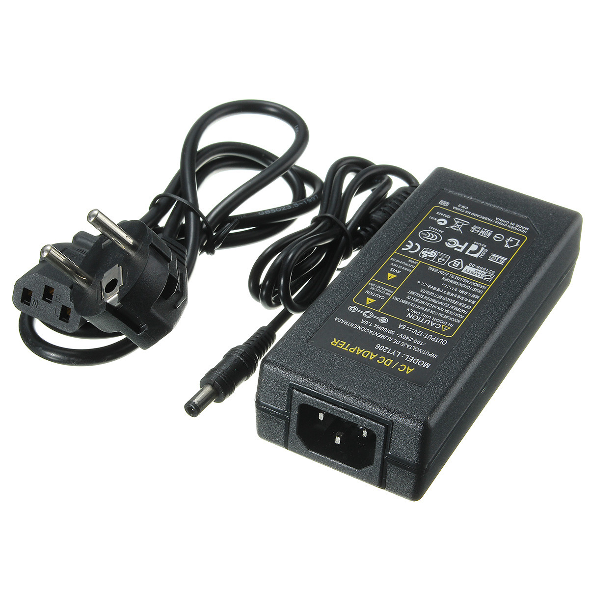 Alimentation Ac 100 240v 50 60hz AC 100-240V à DC 12V 6A 72W Adaptateur d'alimentation Pour Bande Ruban