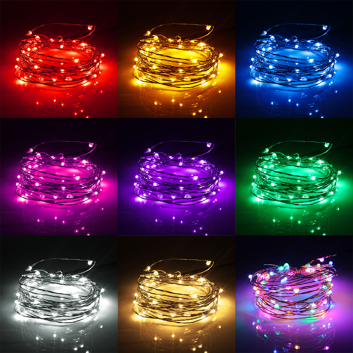 Guirlande Lumineuse Multicolore à Piles 5m 50 LED - Décoration Noël Extérieur Intérieur Jardin Fête