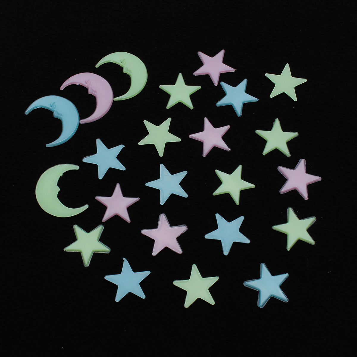 Generic 100pcs Stars 1 Moon 3d Diy Glow In The Dark Bedroom