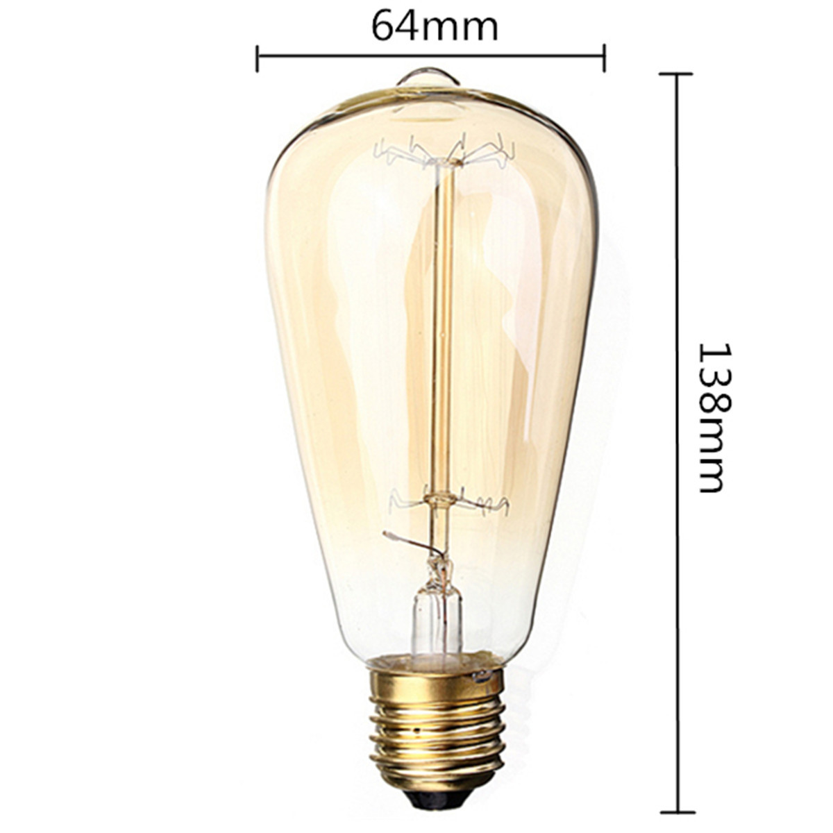 LAVENT 2X E27 ST64 Ampoule Filament Carbone 40W Incandescente Vintage Edison Rétro 220V